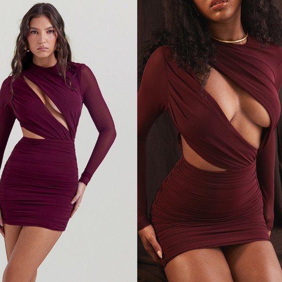 House of CB Dresses & Skirts - HOUSE OF CB ‘Lucinda’ Mulberry Cut Out Mini Dress NWOT